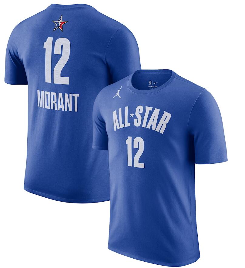 Men's #12 Ja Morant Blue 2023 NBA All-Star Game Name & Number T-Shirt